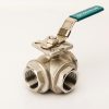 Top Flanged Three Way Stainless Steel Ball Valve - Image 2