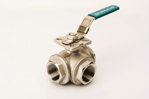 Top Flanged Three Way Stainless Steel Ball Valve - Image 2